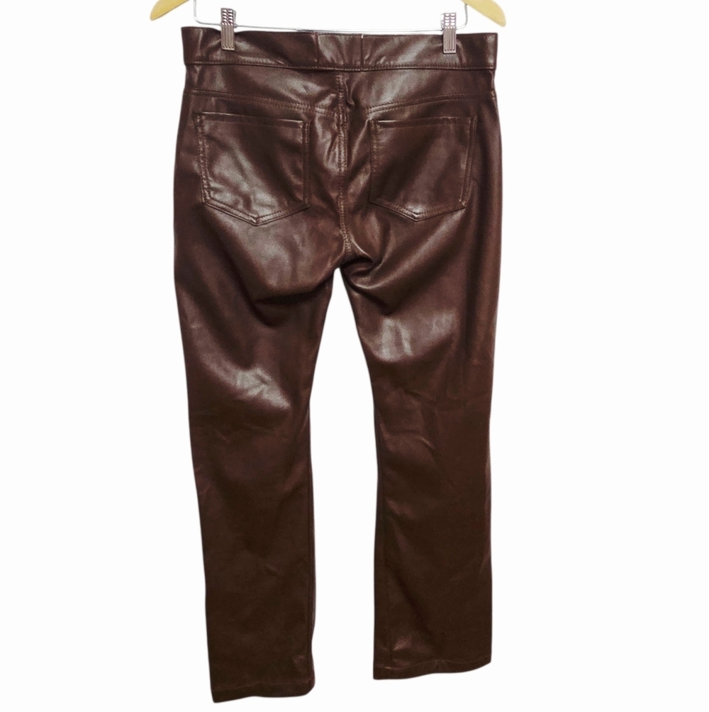 REVICE High Street Faux Leather Flare Pants Brown Size 29 - Picture 5 of 14